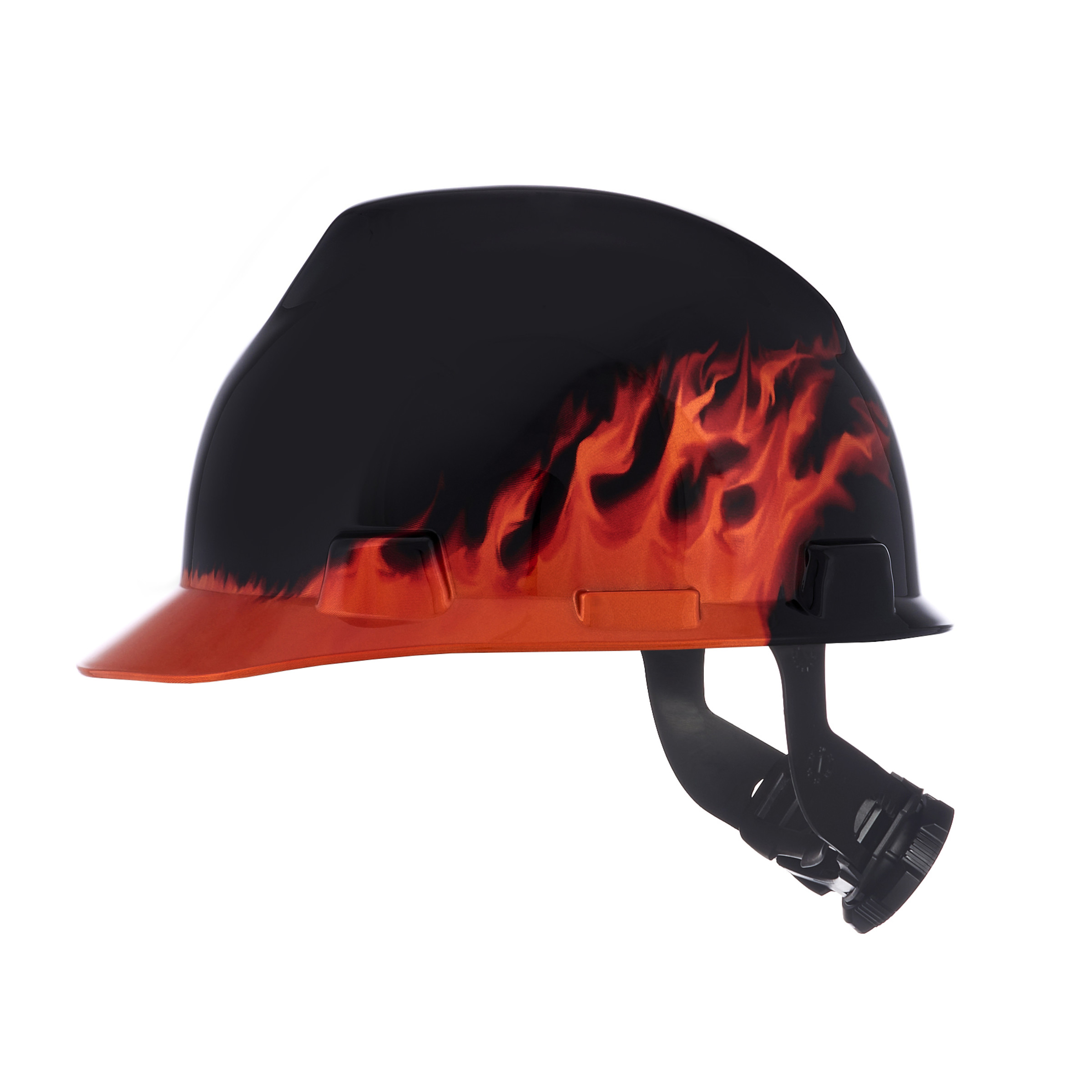 Specialty V-Gard Protective Cap Black Fire - w/ Fas-Trac Suspension
